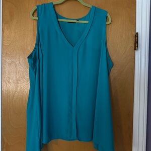 Teal flowy tank blouse